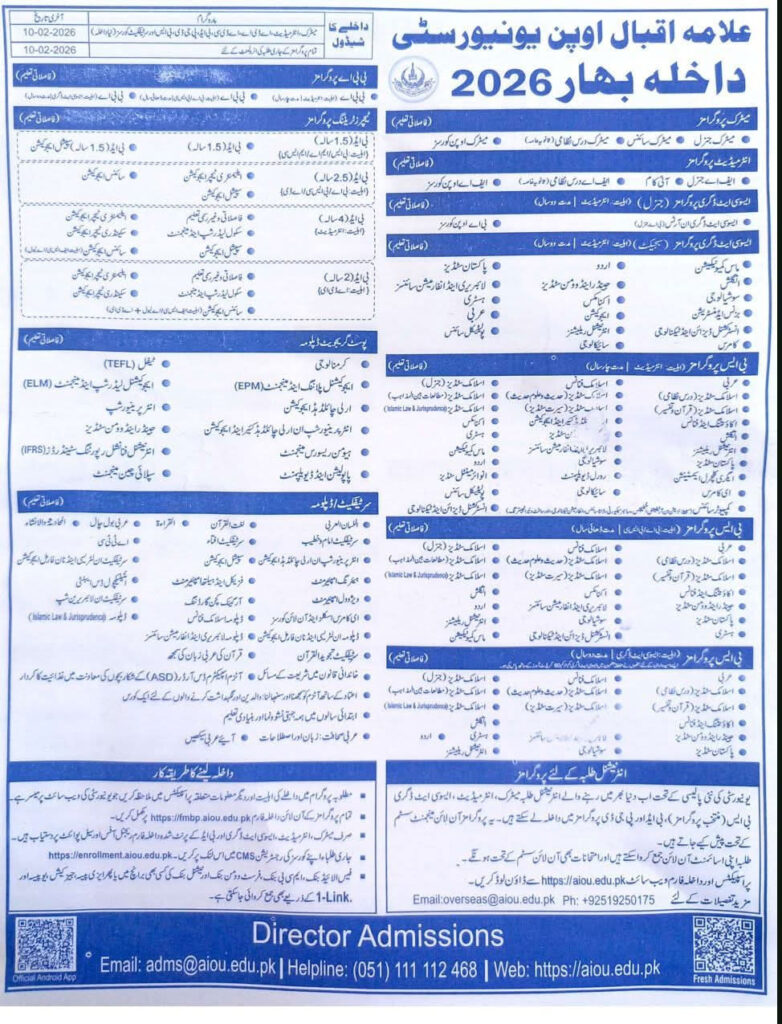 New-AIOU-Admission-2026-Spring