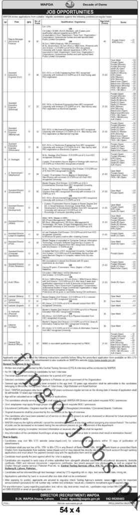  WAPDA Jobs 2026 advetisement 